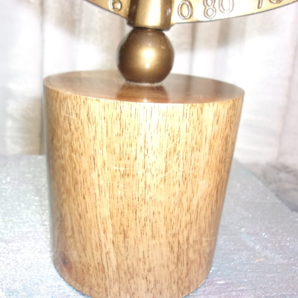 H-344 WOOD BASE WORLD GLOBE IN BLUE 16.5IN. TALL - Picture 8 of 10